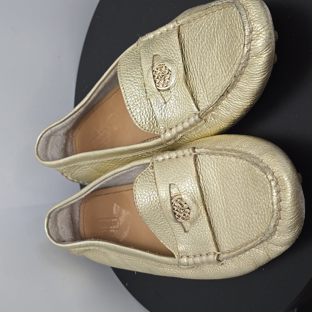 Coach Gold Women's Driving Loafers Sz 8